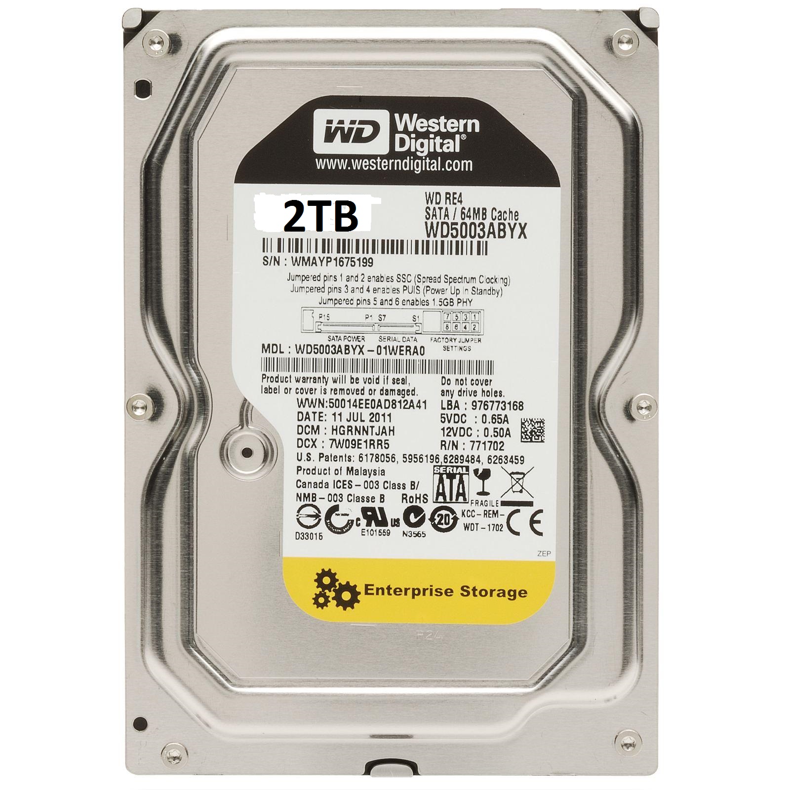 HDD WD Enterprise class 64MB cache SATA 2TB